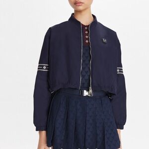 Tory Burch NYLON BOMBER JACKET deep navy blue XS